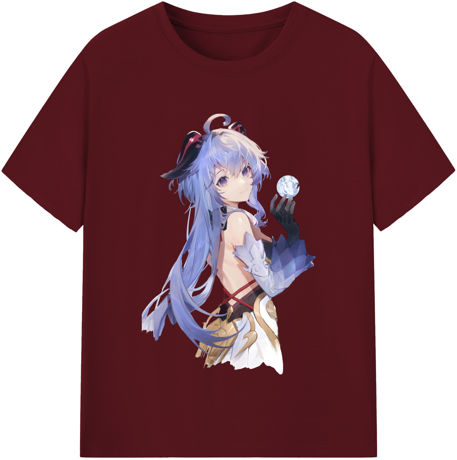 げんし神 甘雨 かんう genshin Ganyu 綿100％半袖Tシャツ（フロントプリント）